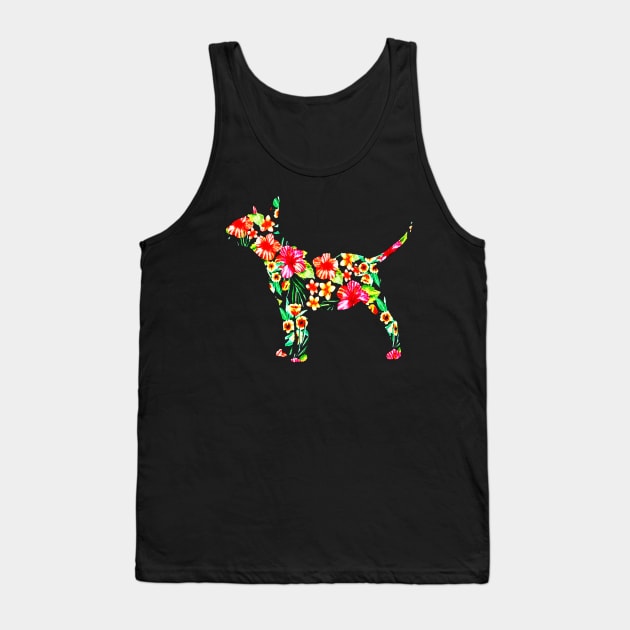 Bull Terrier Flower Tank Top by mikadigital